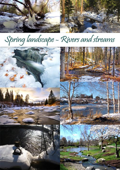 Ручьи и реки - Весенний фото-клипарт